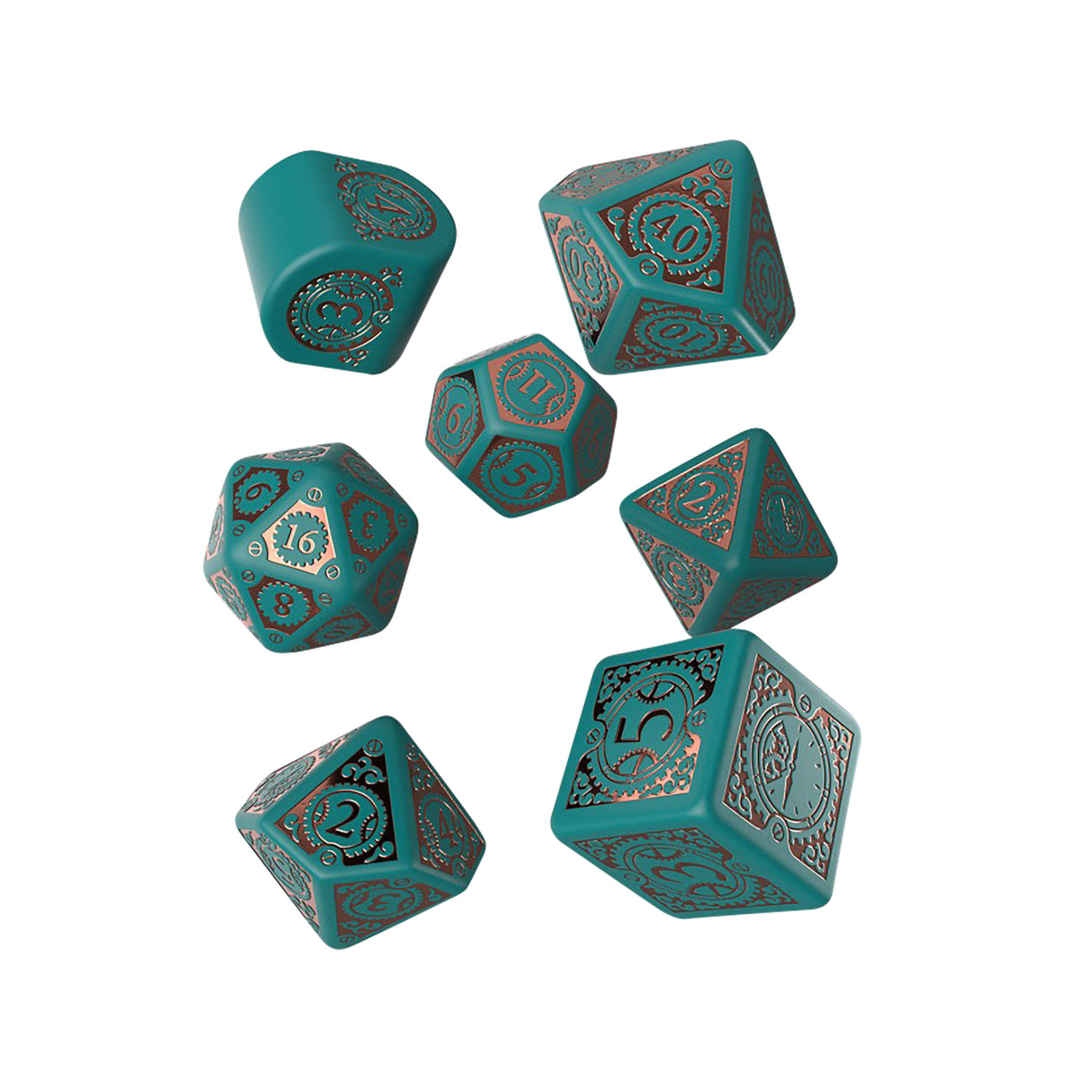 Produktbild Steampunk Clockwork Nautical Apparatus Modern RPG Würfel Set 7tlg