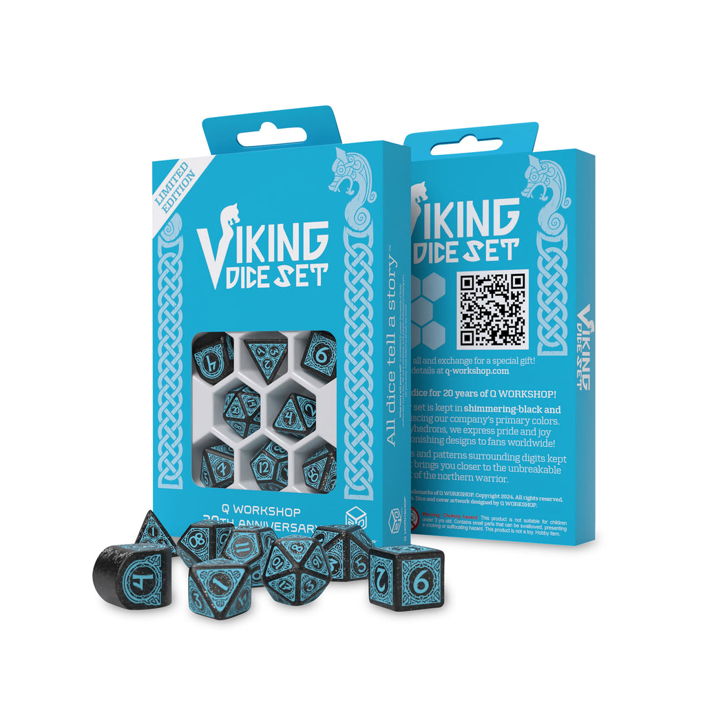 Produktbild Viking RPG Würfel Set 7tlg schwarz-blau