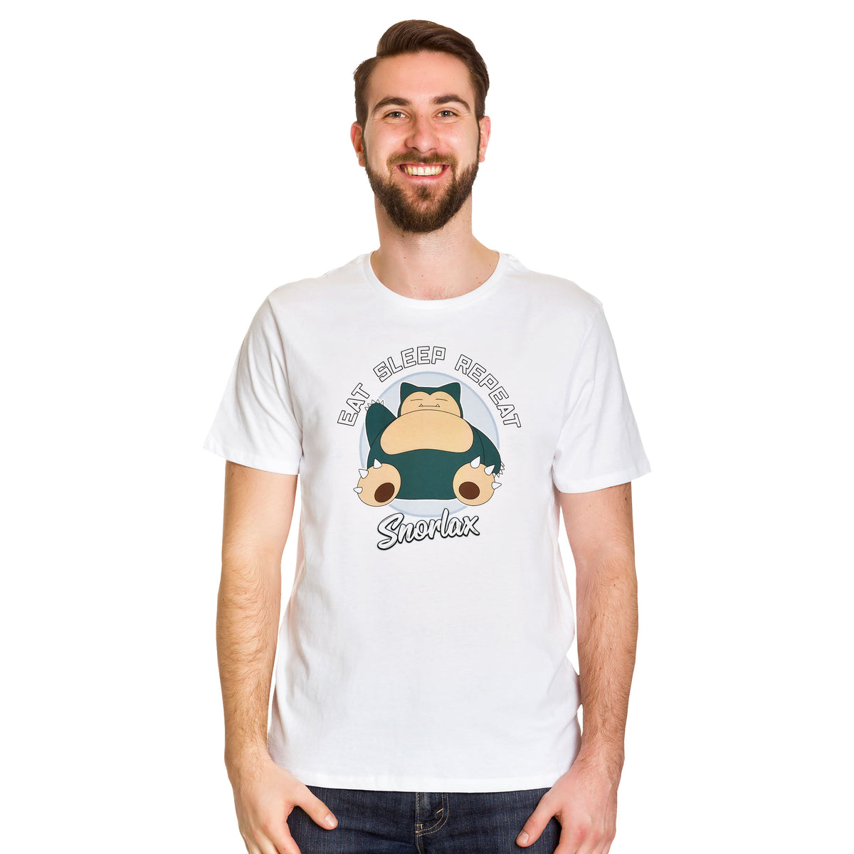 Produktbild Pokemon - Relaxo Eat Sleep Repeat T-Shirt weiß