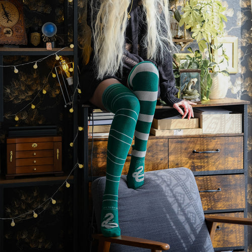 Produktbild Harry Potter - Slytherin Overknee Strümpfe 2er Set