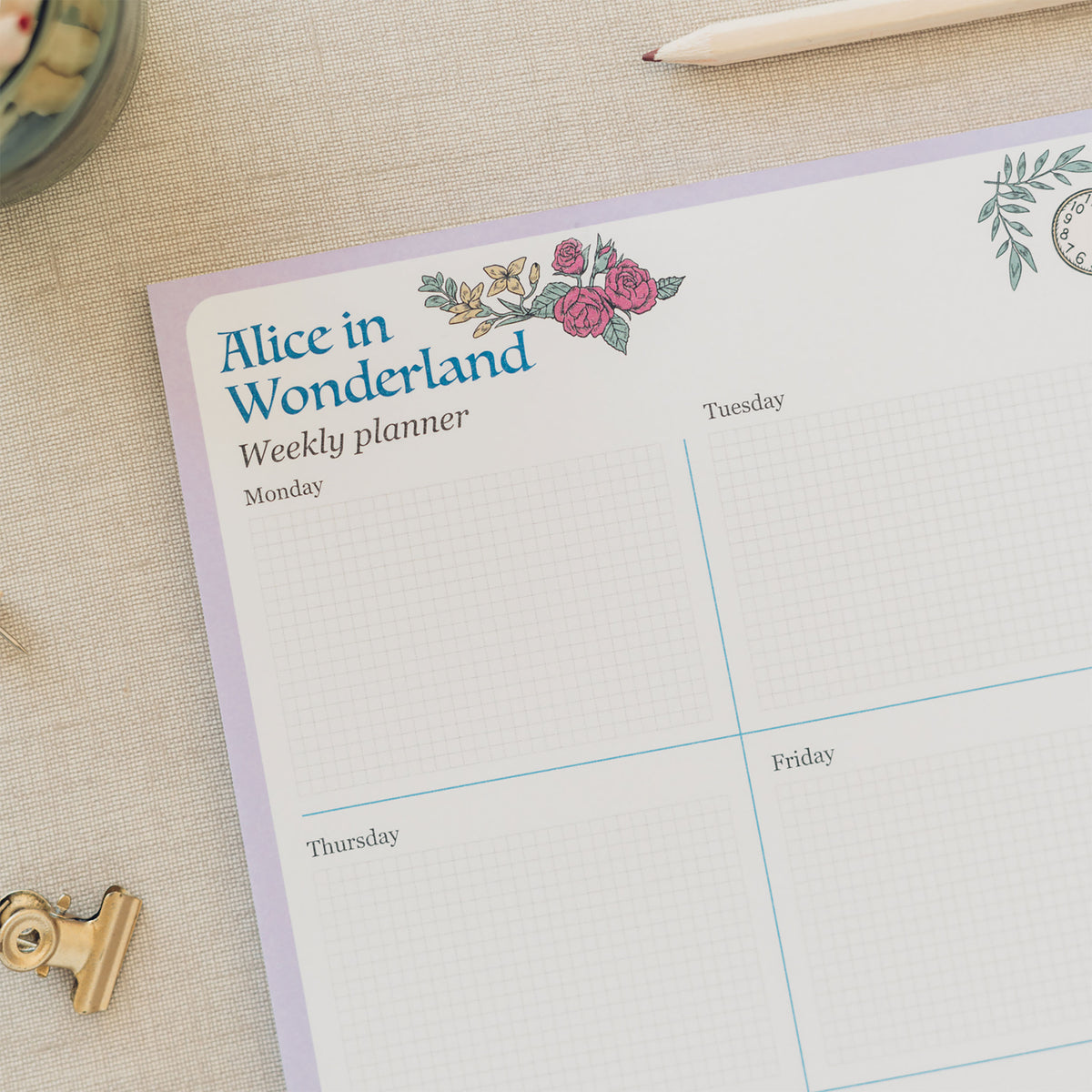 Product image Alice in Wonderland - Flower Weekly Planner