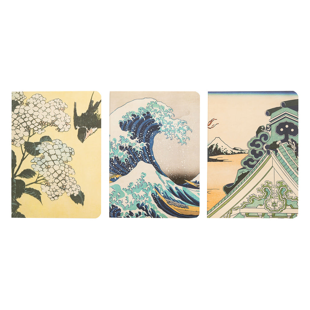 Produktbild Die große Welle vor Kanagawa - Katsushika Hokusai Notizbücher 3er Set