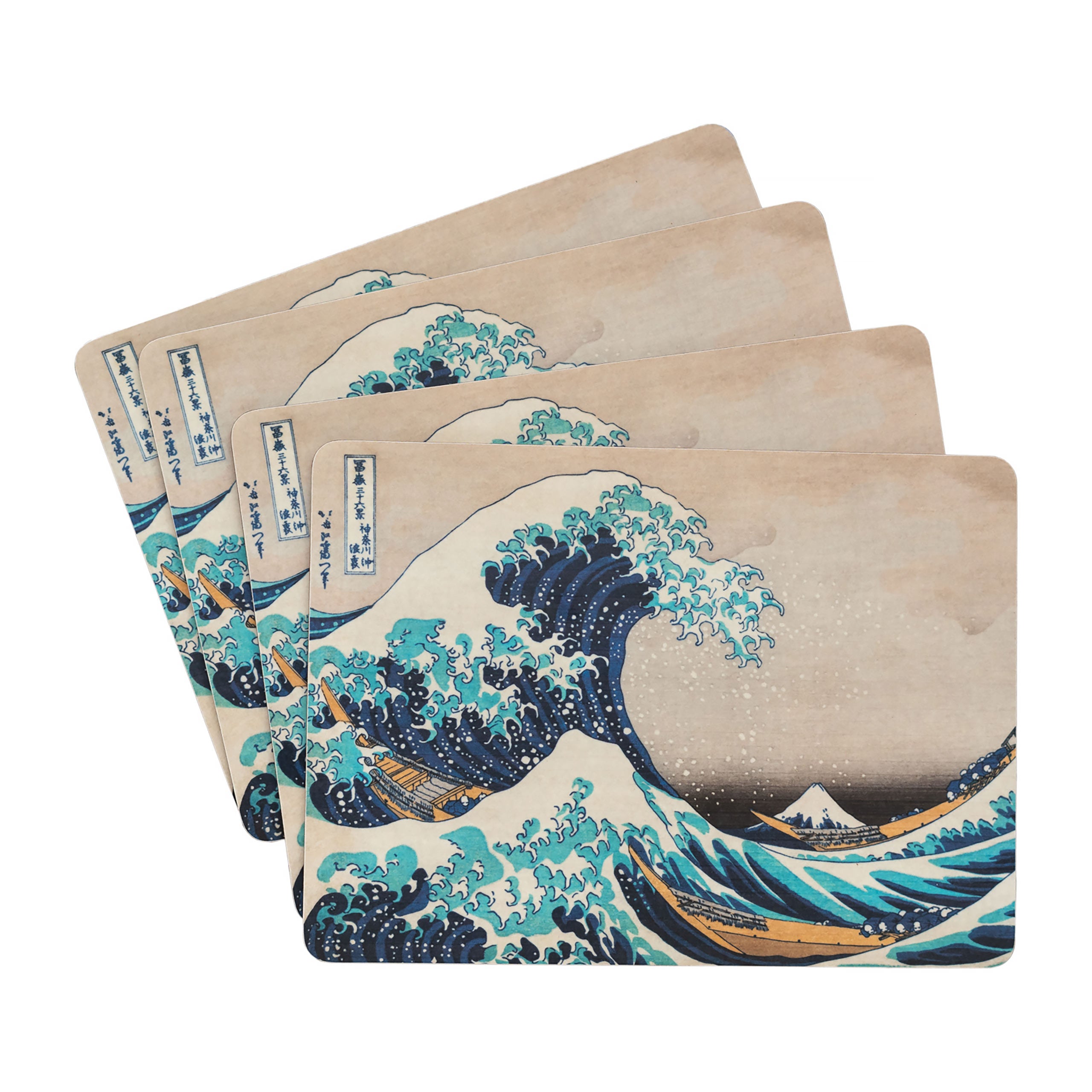 Produktbild Die große Welle vor Kanagawa - Katsushika Hokusai Frühstücksbrettchen 4er Set