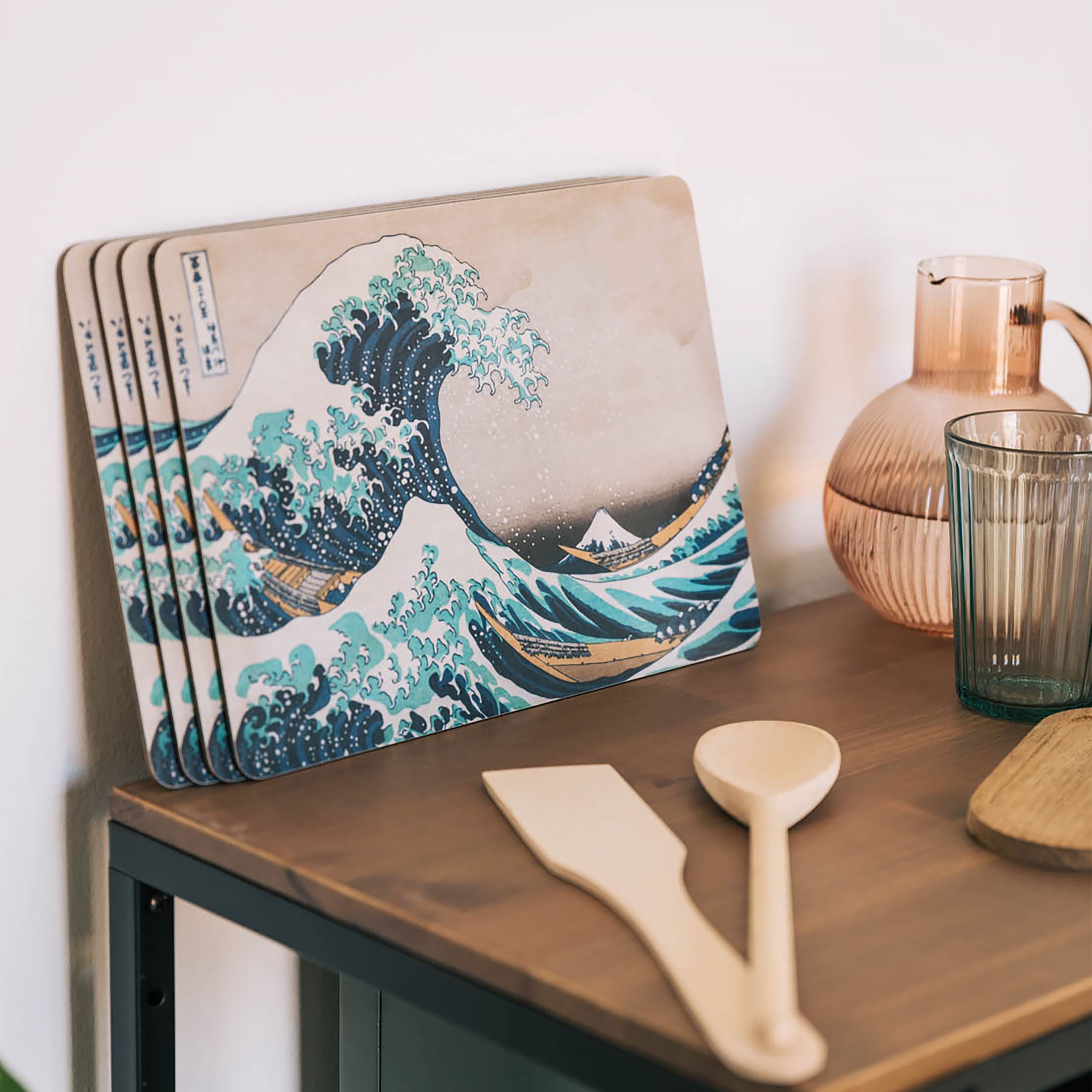 Produktbild Die große Welle vor Kanagawa - Katsushika Hokusai Frühstücksbrettchen 4er Set