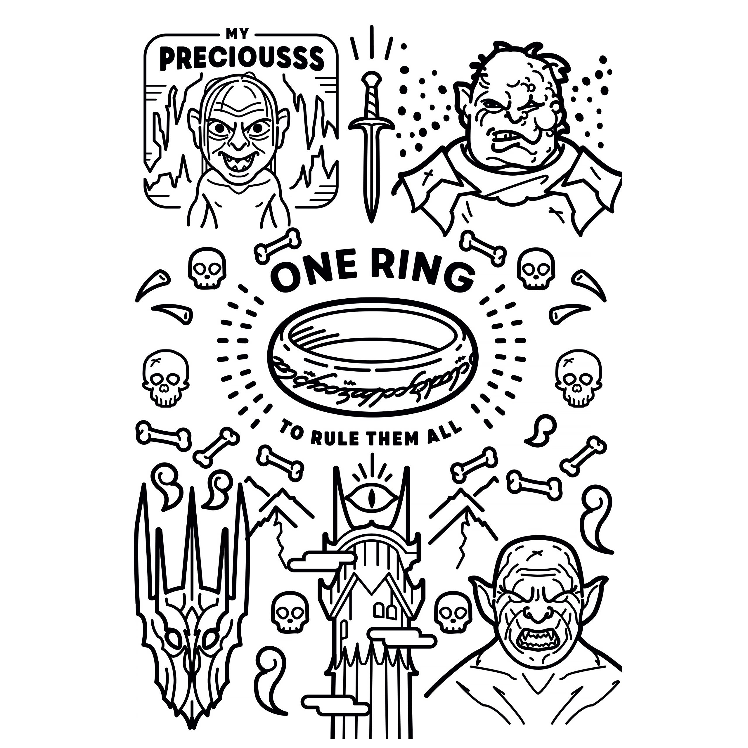 Produktbild Der Herr der Ringe - Die Gefährten Stiftebox 12er Set mit 2 Ausmalbildern