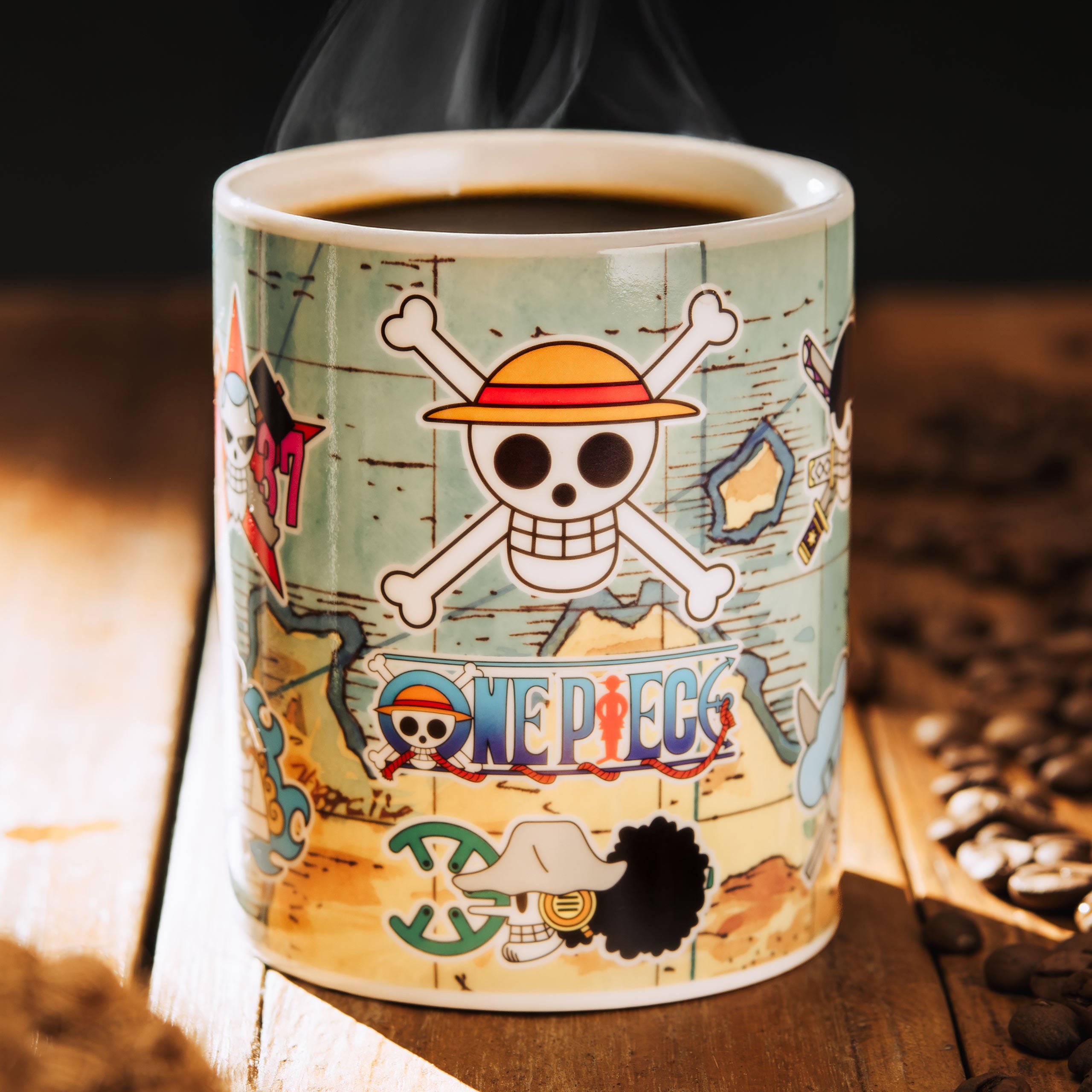 Produktbild One Piece - South Blue Map Thermoeffekt Tasse