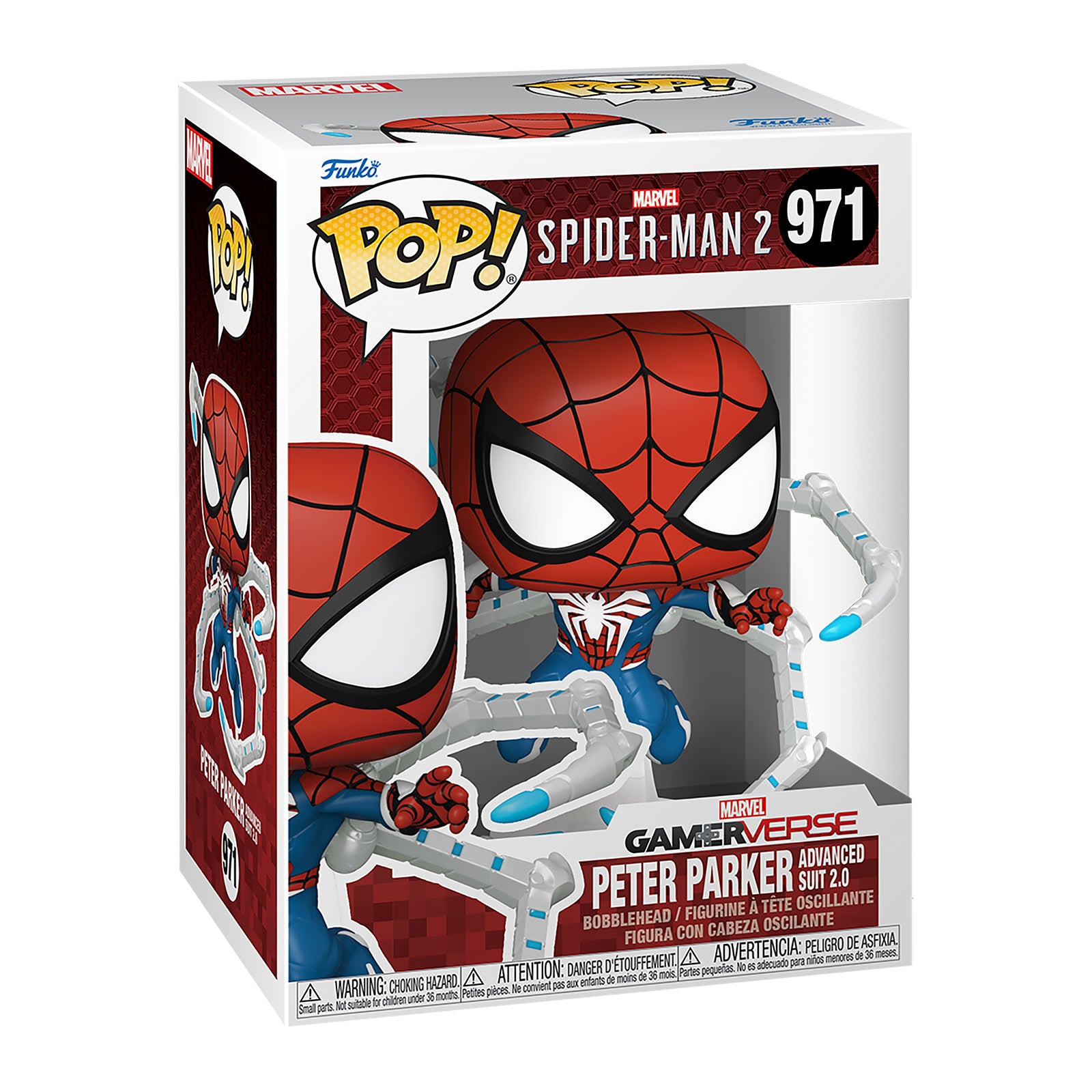 Produktbild Spider-Man 2 - Peter Parker Advanced Suit 2.0 Marvel Funko Pop Wackelkopf-Figur