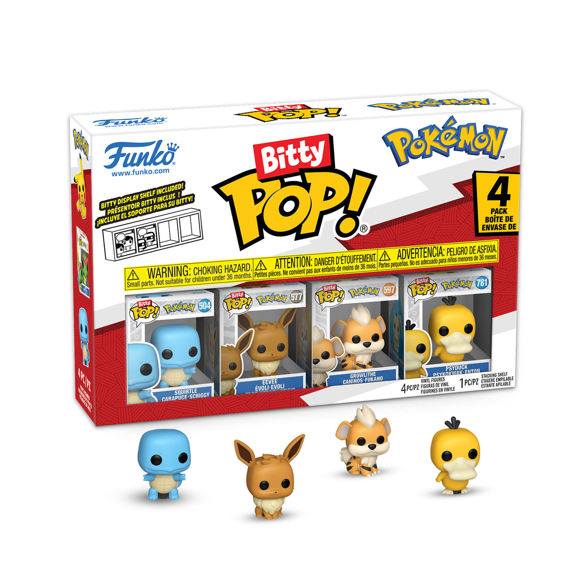 Produktbild Pokemon - Schiggy and Friends Funko Bitty Pop 4er Figuren Set Serie 4