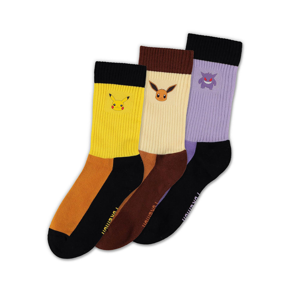 Produktbild Pokemon - Pikachu, Evoli und Gengar Socken 3er Set