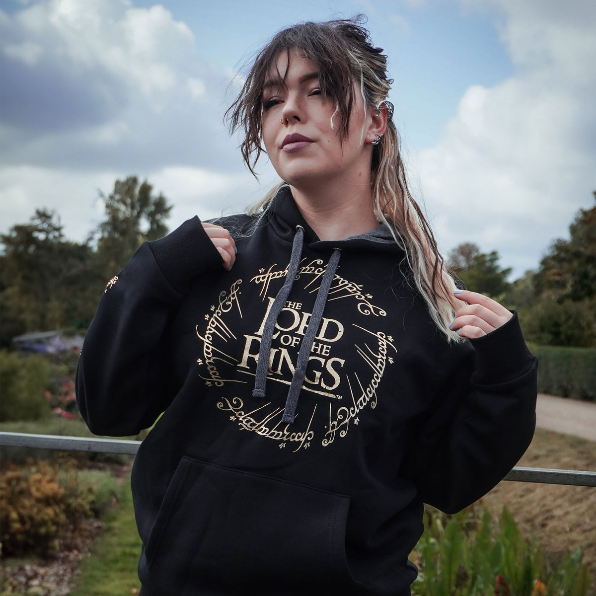 Produktbild Der Herr der Ringe - Der Eine Ring Logo Hoodie