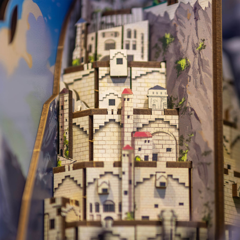 Produktbild Der Herr der Ringe - Minas Tirith Book Nook Modell Bausatz Holz