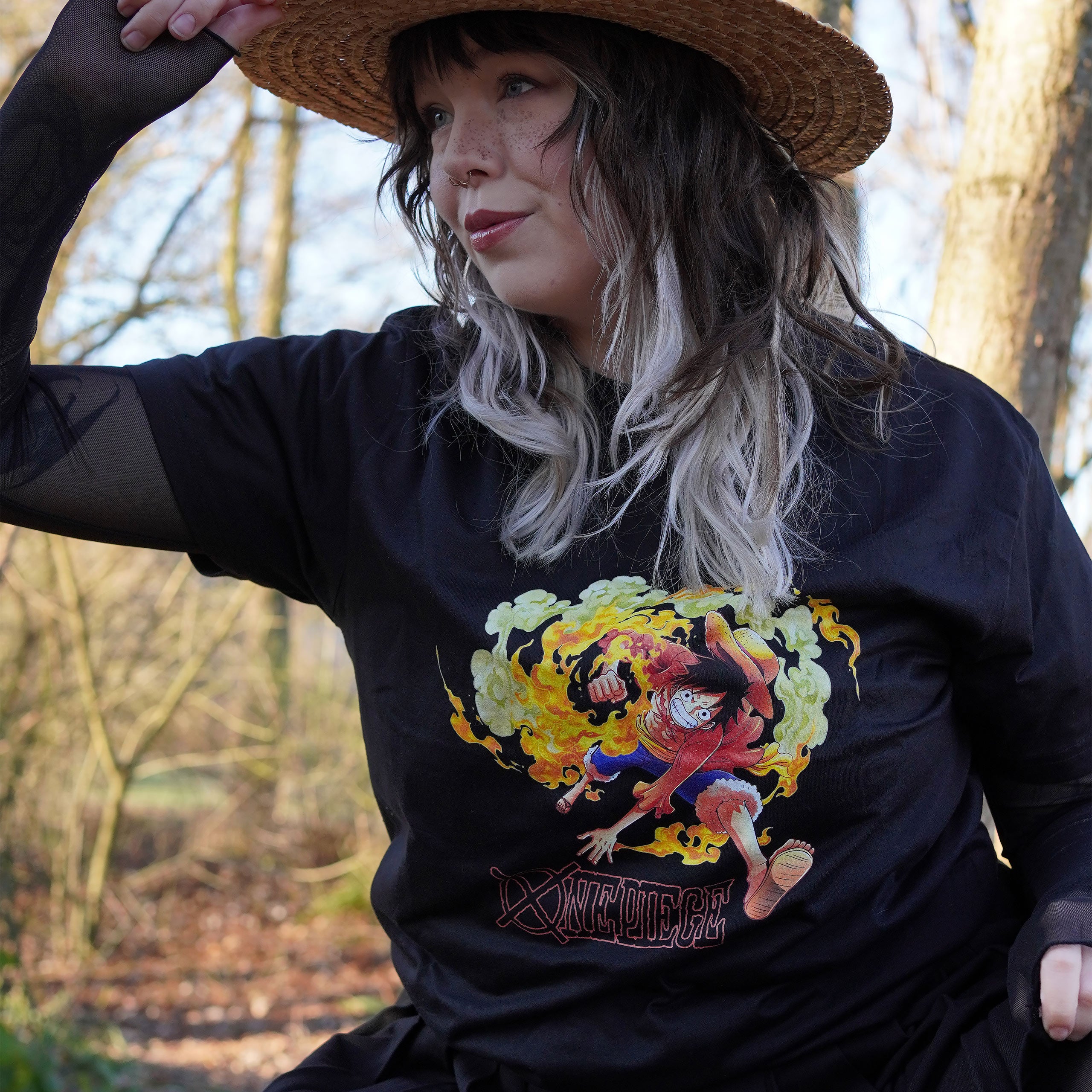 Produktbild One Piece - Luffy Attacke T-Shirt schwarz