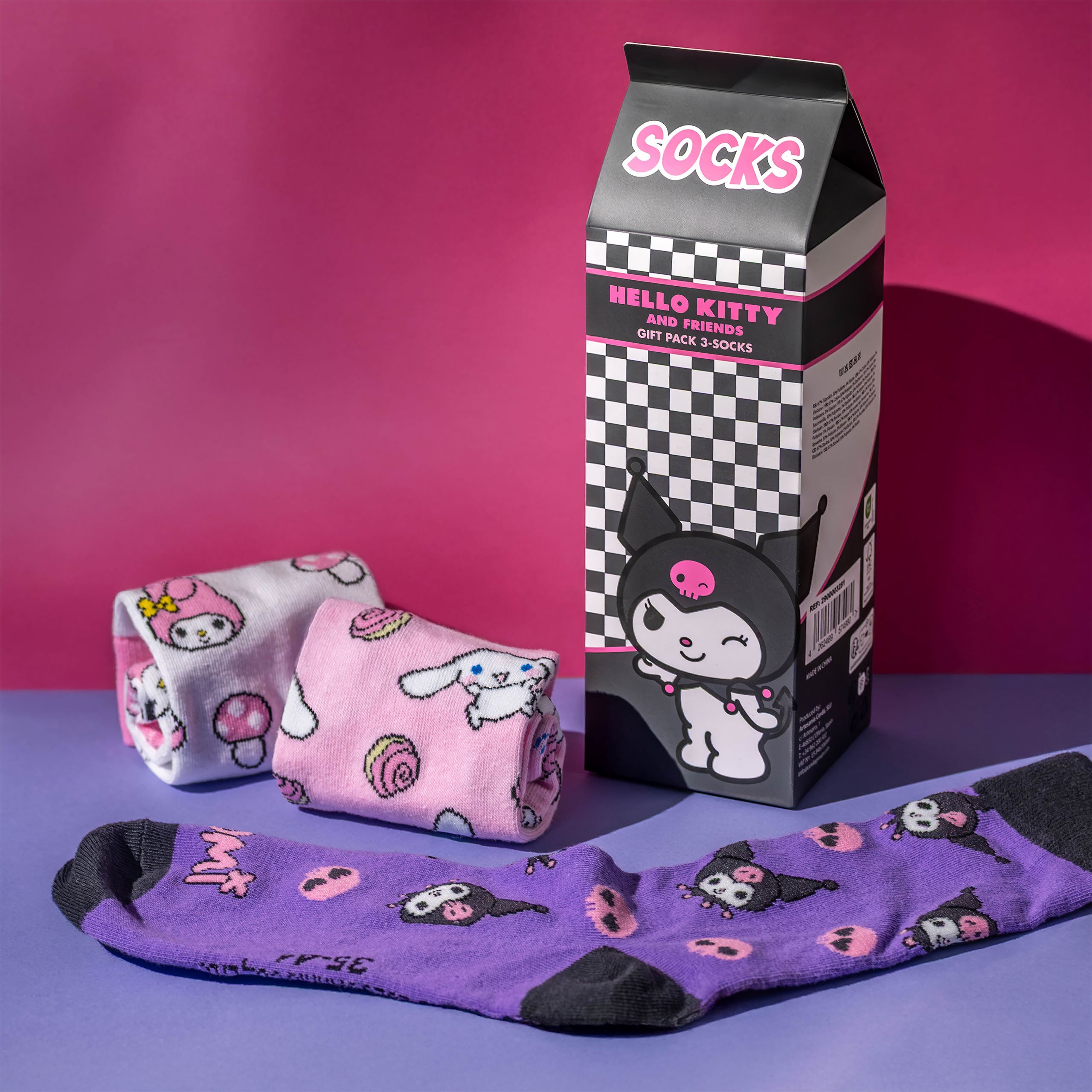 Produktbild Sanrio - Hello Kitty and Friends Socken 3er Set in Geschenkbox