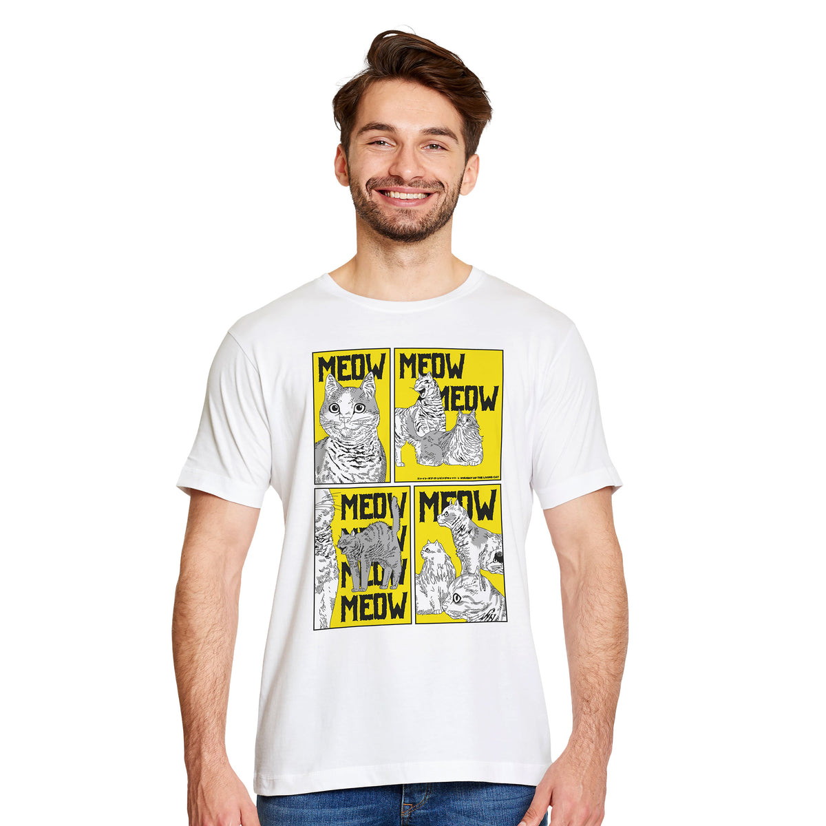 Produktbild Meow T-Shirt für Night of the Living Cat Fans weiß