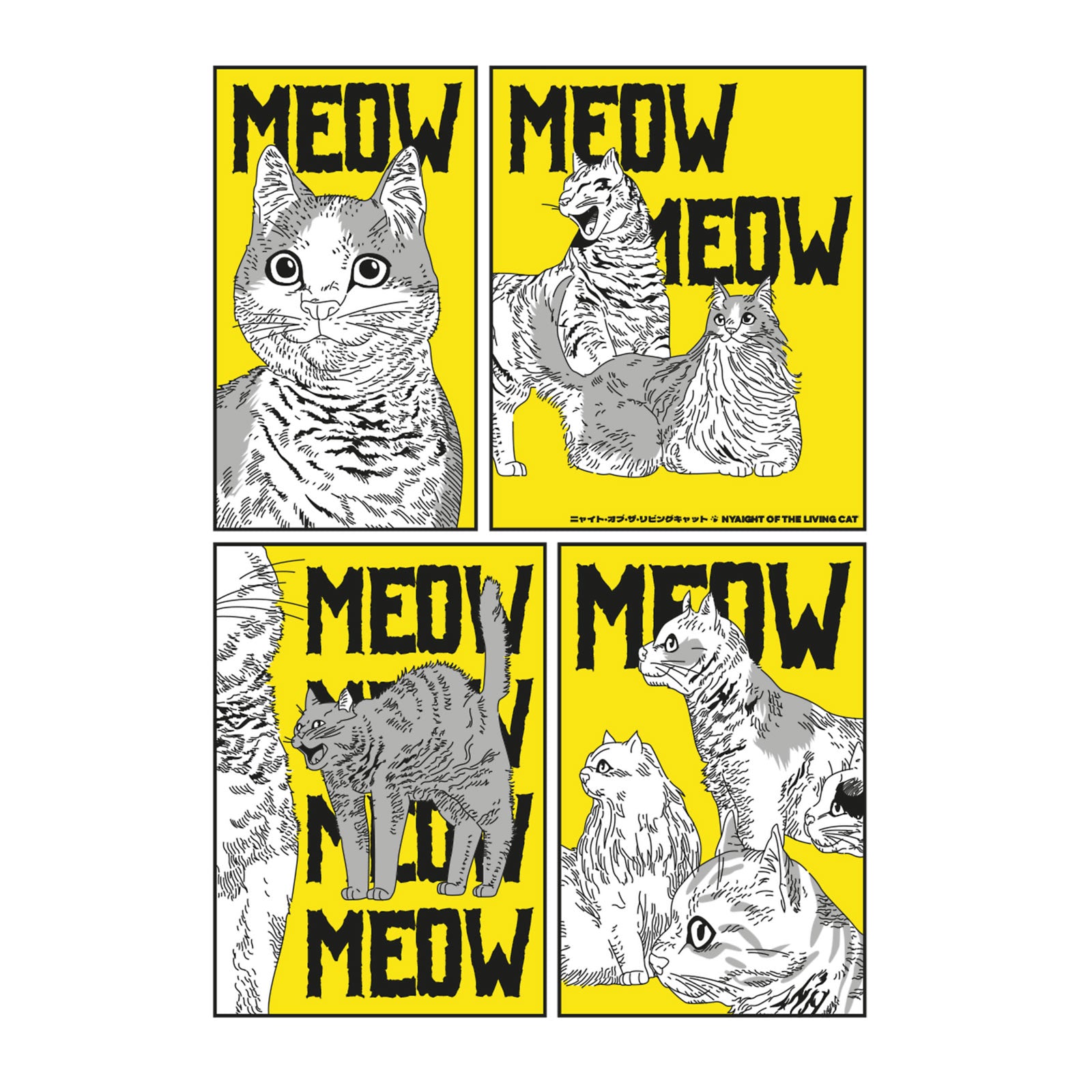 Produktbild Meow T-Shirt für Night of the Living Cat Fans weiß