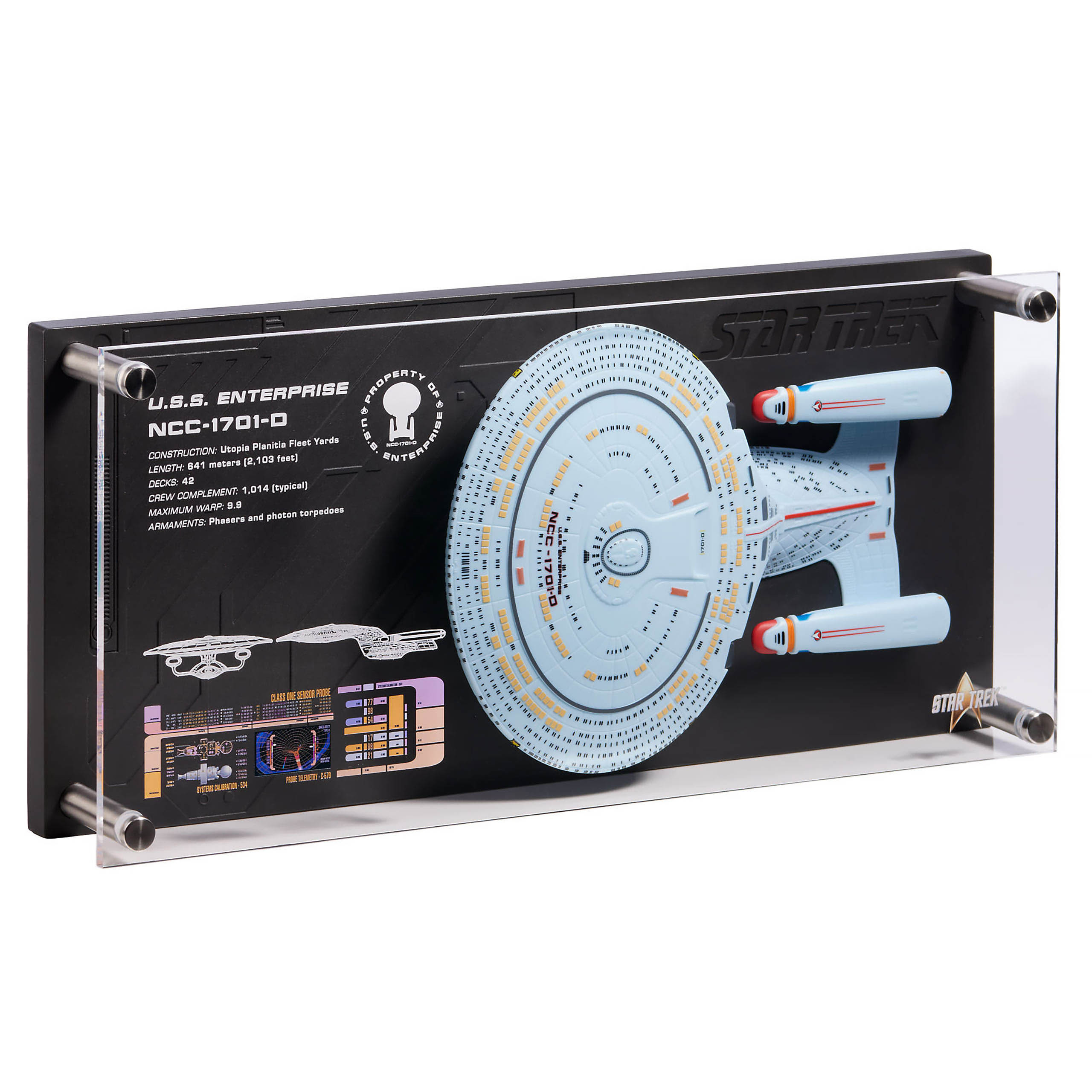 Produktbild Enterprise NCC 1701-D Wandplakette mit Modell Replik - Star Trek