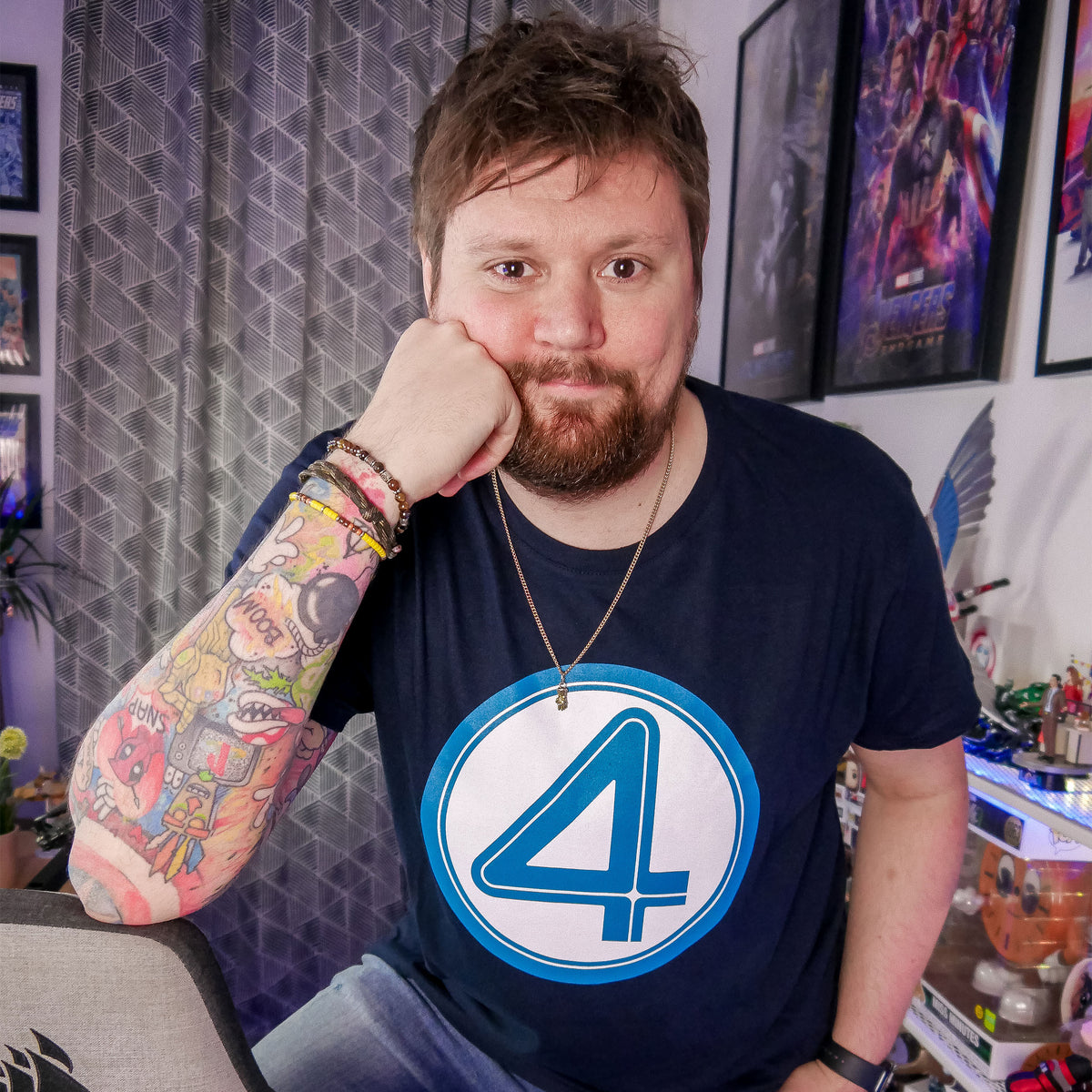 Produktbild Fantastic Four - Emblem T-Shirt blau