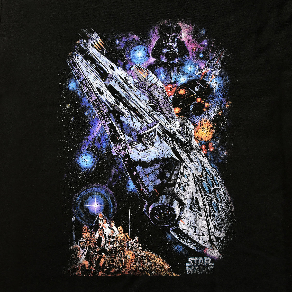 Produktbild Star Wars - Galaxy Ship Poster T-Shirt schwarz