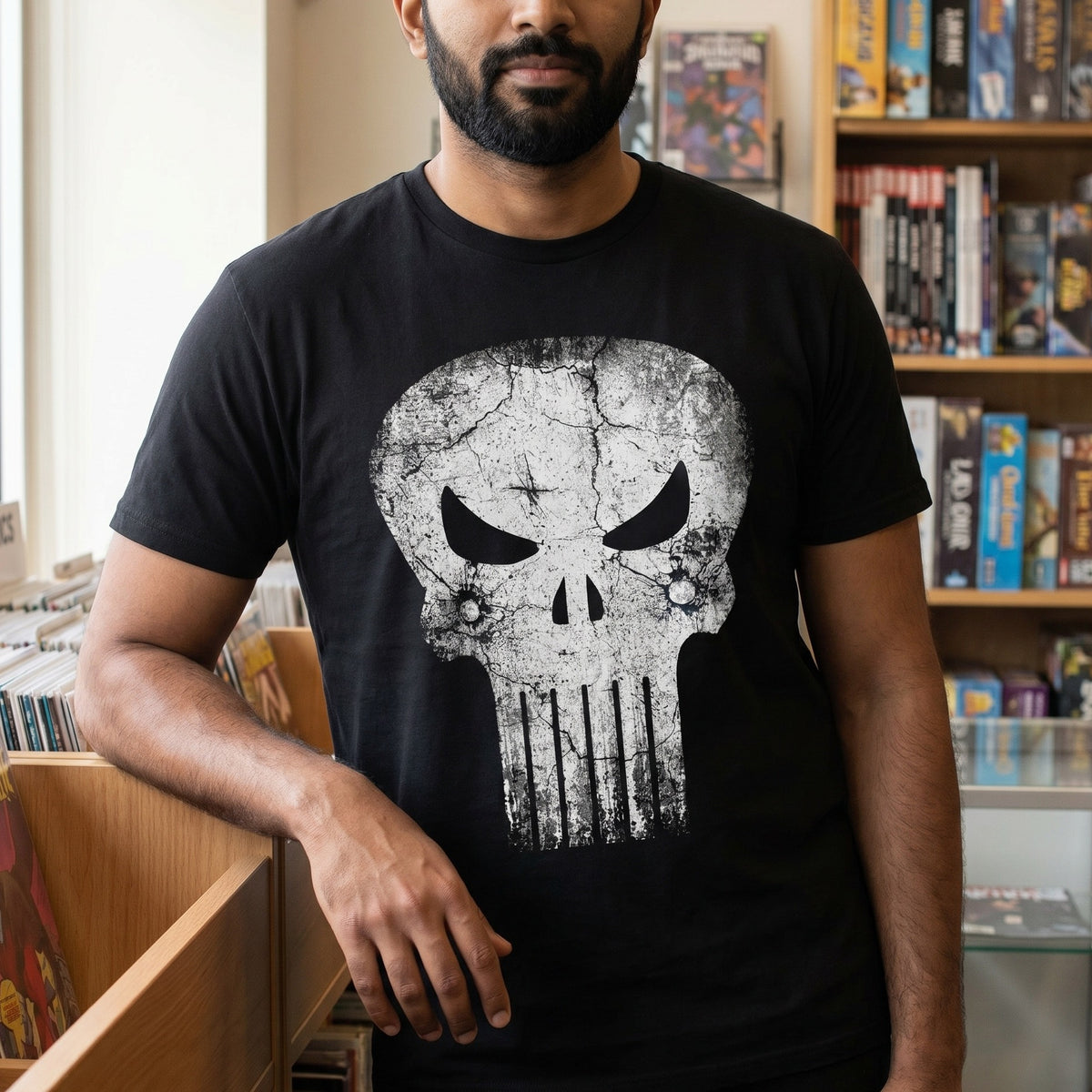 Produktbild Punisher - Skull Distress Logo T-Shirt schwarz