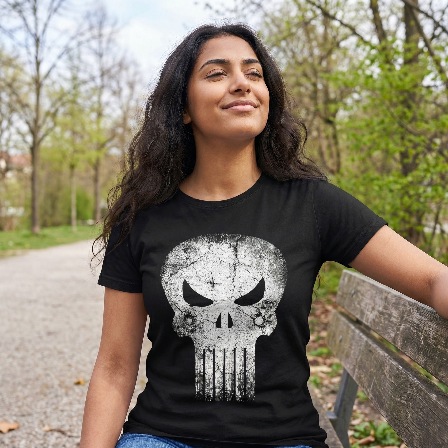 Produktbild Punisher - Skull Distress Logo T-Shirt schwarz