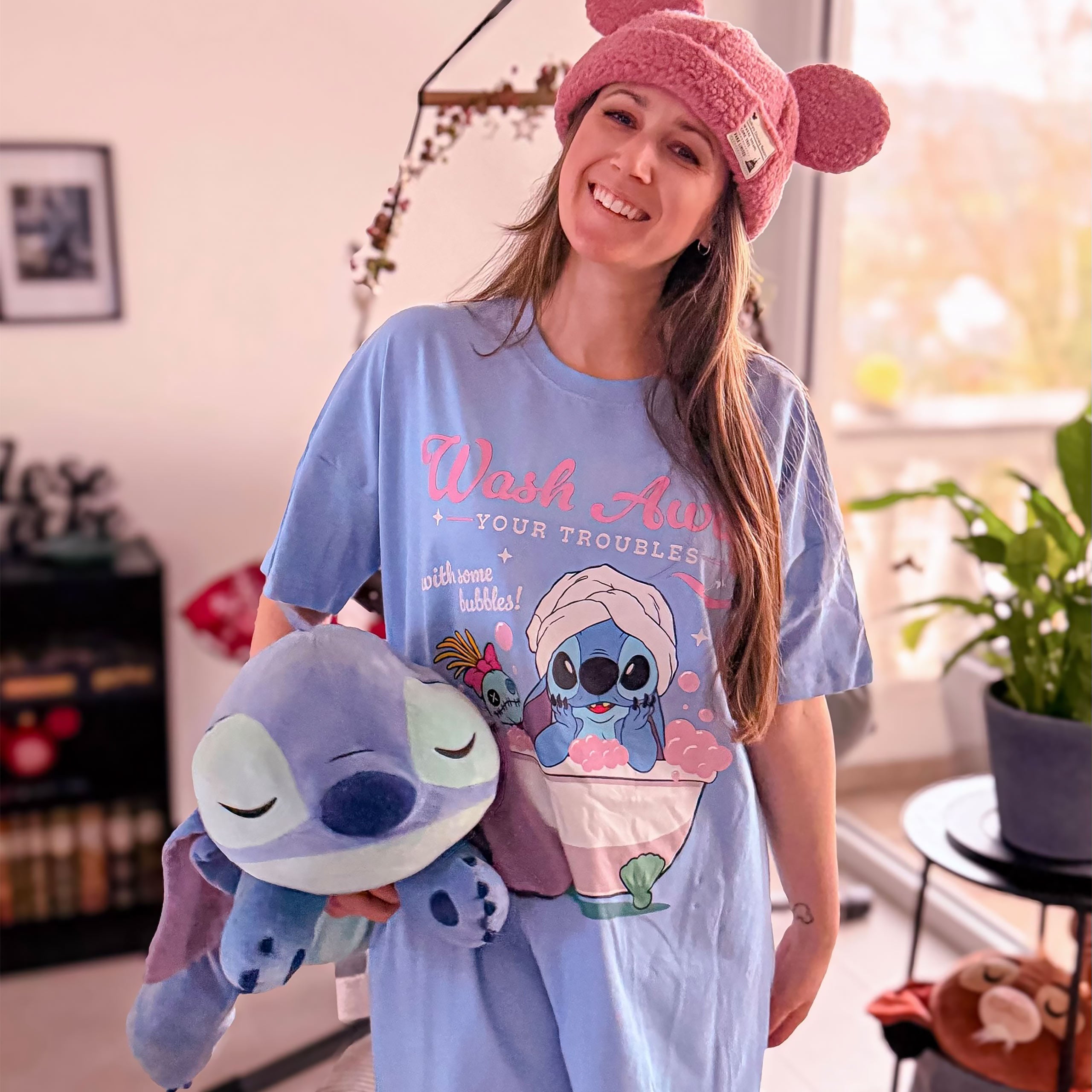 Produktbild Stitch Wash Away Longshirt blau - Lilo & Stitch