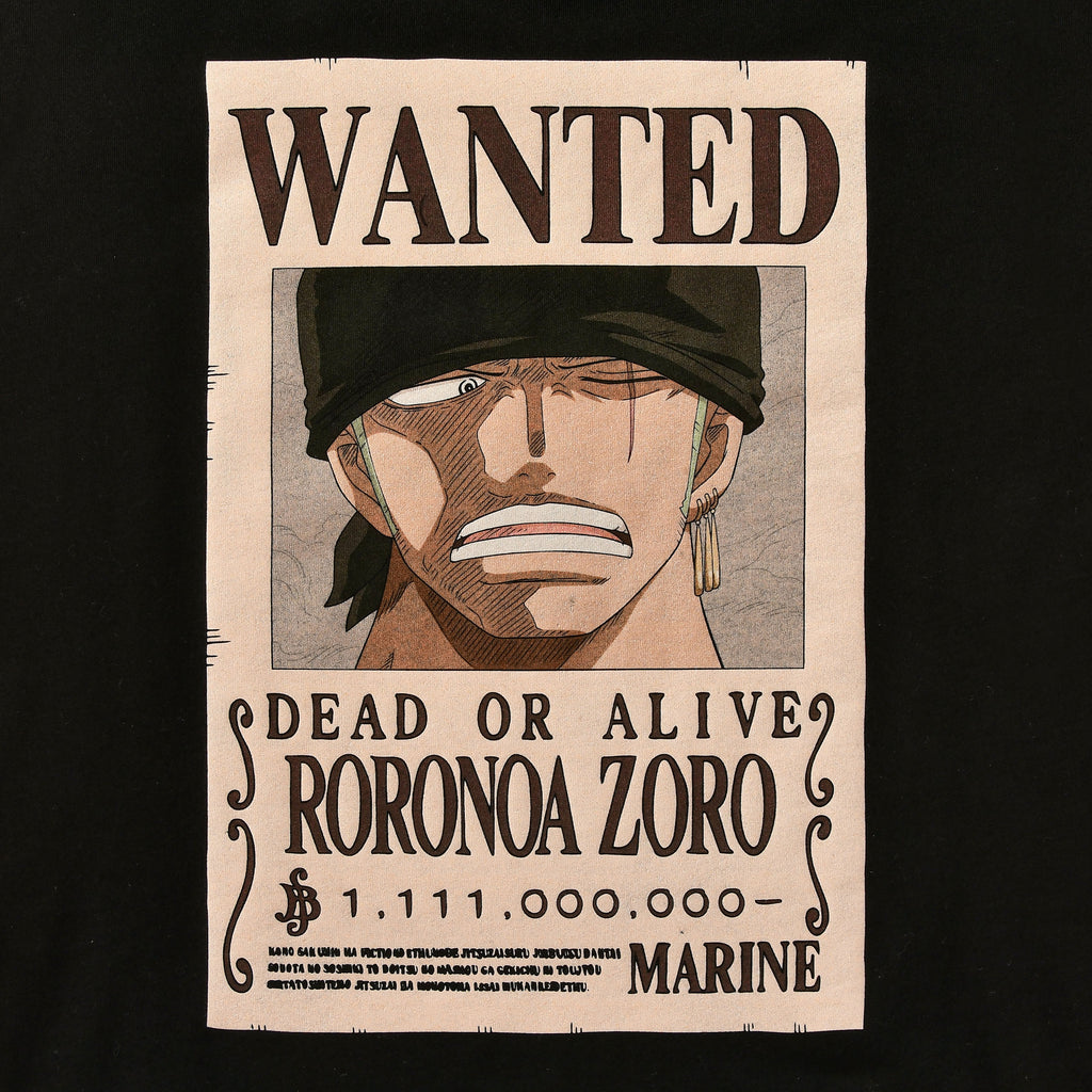 Produktbild One Piece - Roronoa Zoro Wanted T-Shirt schwarz