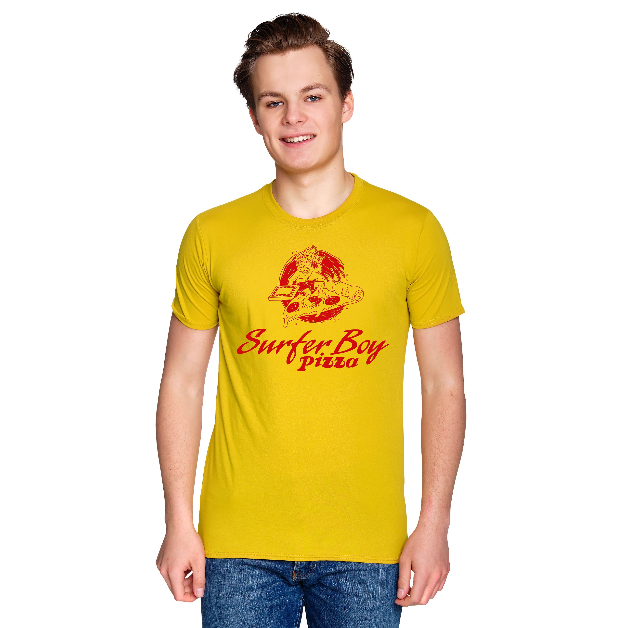 Produktbild Stranger Things - Surfer Boy Pizza T-Shirt gelb