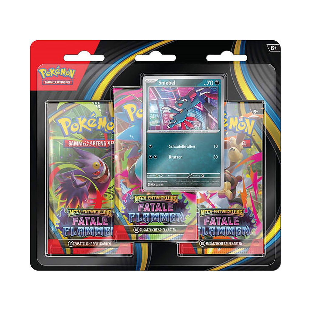 Produktbild Pokemon - Fatale Flammen Mega-Entwicklung 3er Pack Blister deutsche Version