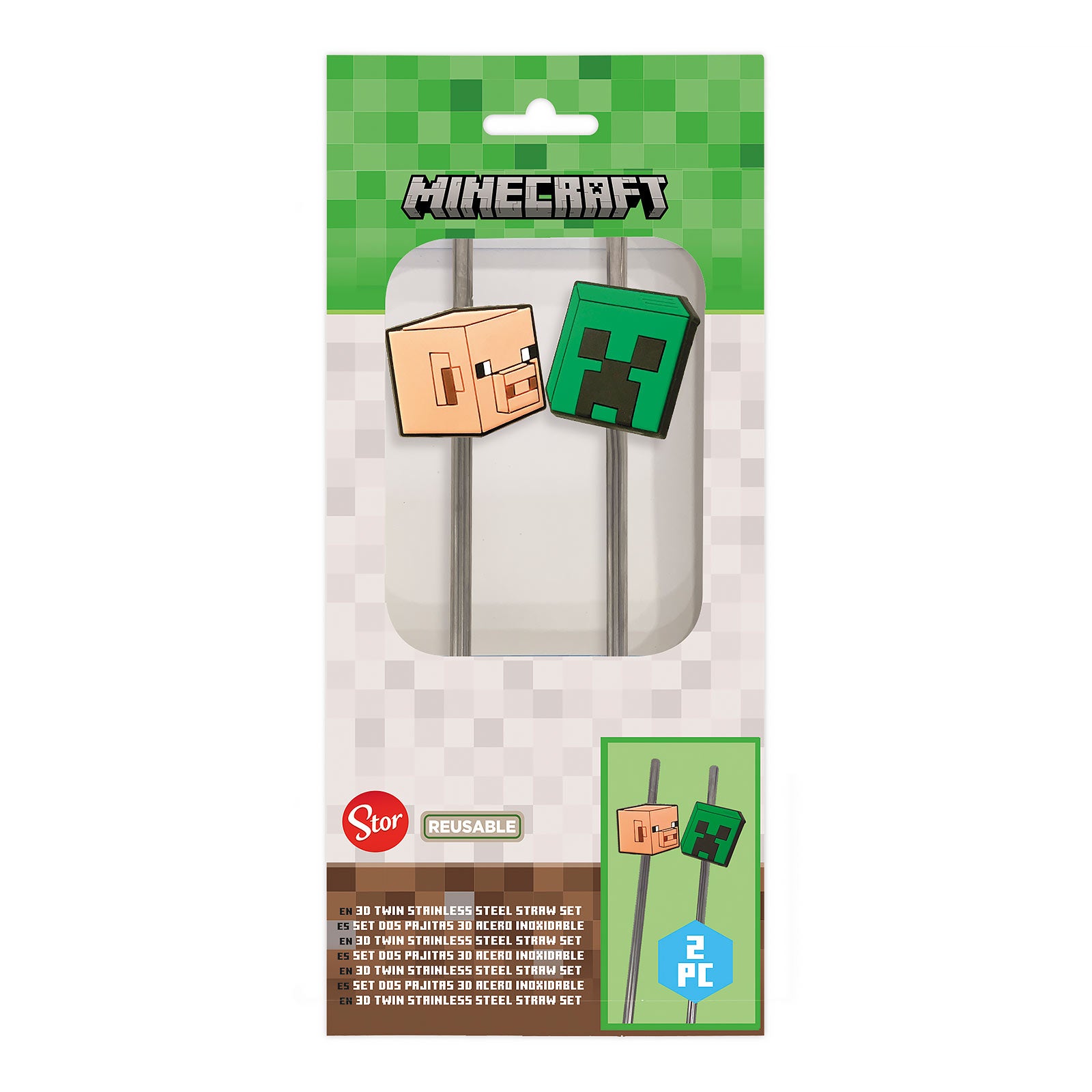 Produktbild Minecraft - Creeper und Pig Strohhalme 2er Set