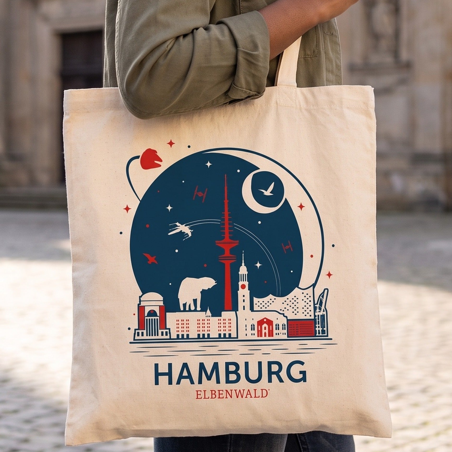 Produktbild Elbenwald in Hamburg Skyline Jutebeutel