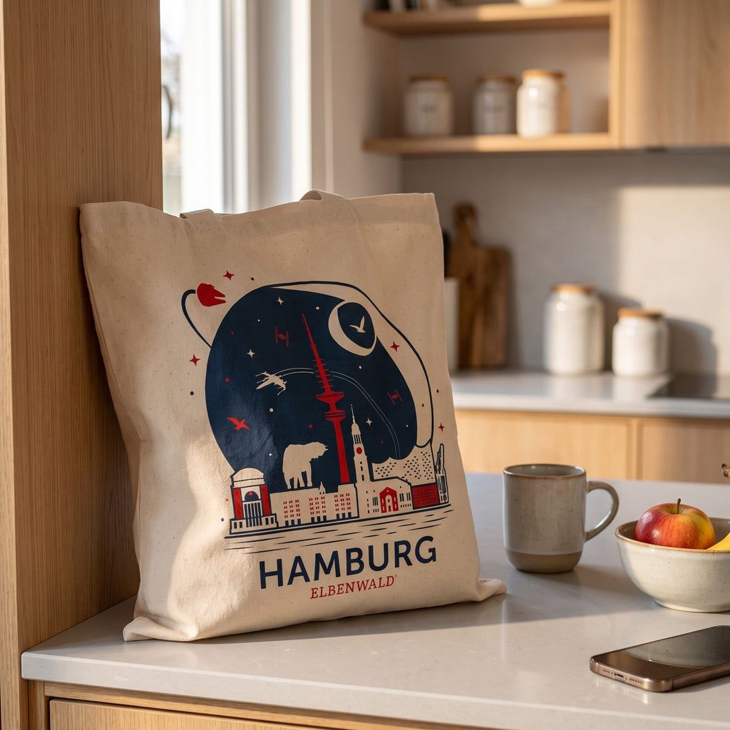 Produktbild Elbenwald in Hamburg Skyline Jutebeutel