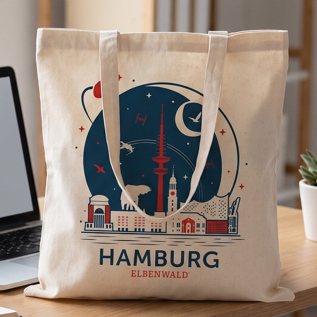 Produktbild Elbenwald in Hamburg Skyline Jutebeutel