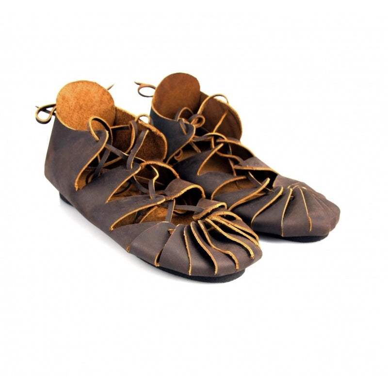Produktbild Mittelalter Bundschuhe aus Nubukleder braun