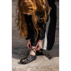 Produktbild Mittelalter Bundschuhe aus Nubukleder schwarz