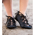 Produktbild Mittelalter Bundschuhe aus Nubukleder schwarz