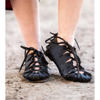 Produktbild Mittelalter Bundschuhe aus Nubukleder schwarz
