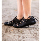Produktbild Mittelalter Bundschuhe aus Nubukleder schwarz
