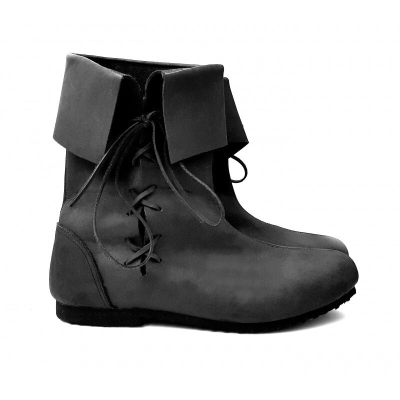 Produktbild Mittelalter Stulpenstiefel aus Nubukleder schwarz