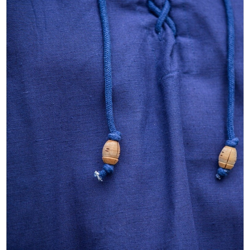 Produktbild Mittelalter Stehkragen Schnürhemd Louis ärmellos blau