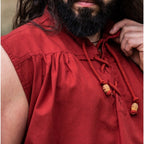Product image Medieval Stand-Up Collar Lace-Up Shirt Louis Sleeveless Red