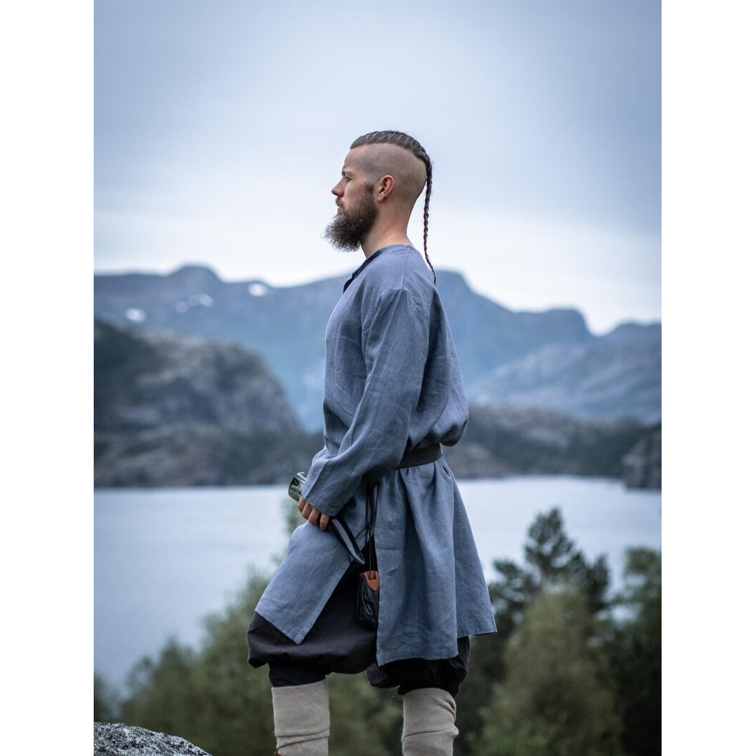 Produktbild Mittelalter Leinentunika Halvar blau-grau