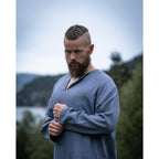 Produktbild Mittelalter Leinentunika Halvar blau-grau