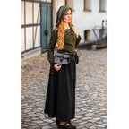 Produktbild Mittelalter Bluse Lea mit Kapuze und Schnürung grün