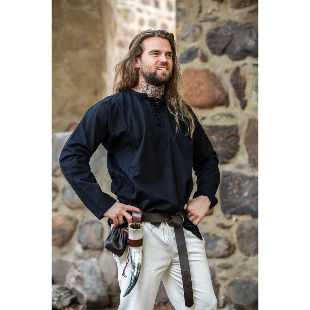 Produktbild Mittelalter Bauernhemd Felix schwarz