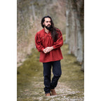 Product image Medieval Stand-Up Collar Lace-Up Shirt Friedrich red