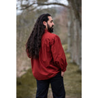Product image Medieval Stand-Up Collar Lace-Up Shirt Friedrich red