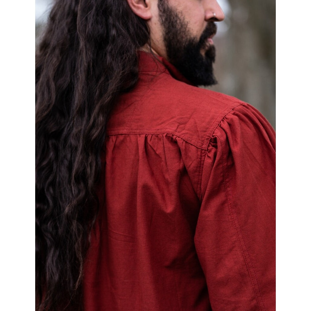 Product image Medieval Stand-Up Collar Lace-Up Shirt Friedrich red