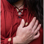 Product image Medieval Stand-Up Collar Lace-Up Shirt Friedrich red
