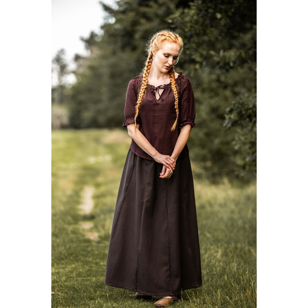Produktbild Mittelalter Kurzarmbluse Sandra dunkelbraun