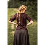 Produktbild Mittelalter Kurzarmbluse Sandra dunkelbraun